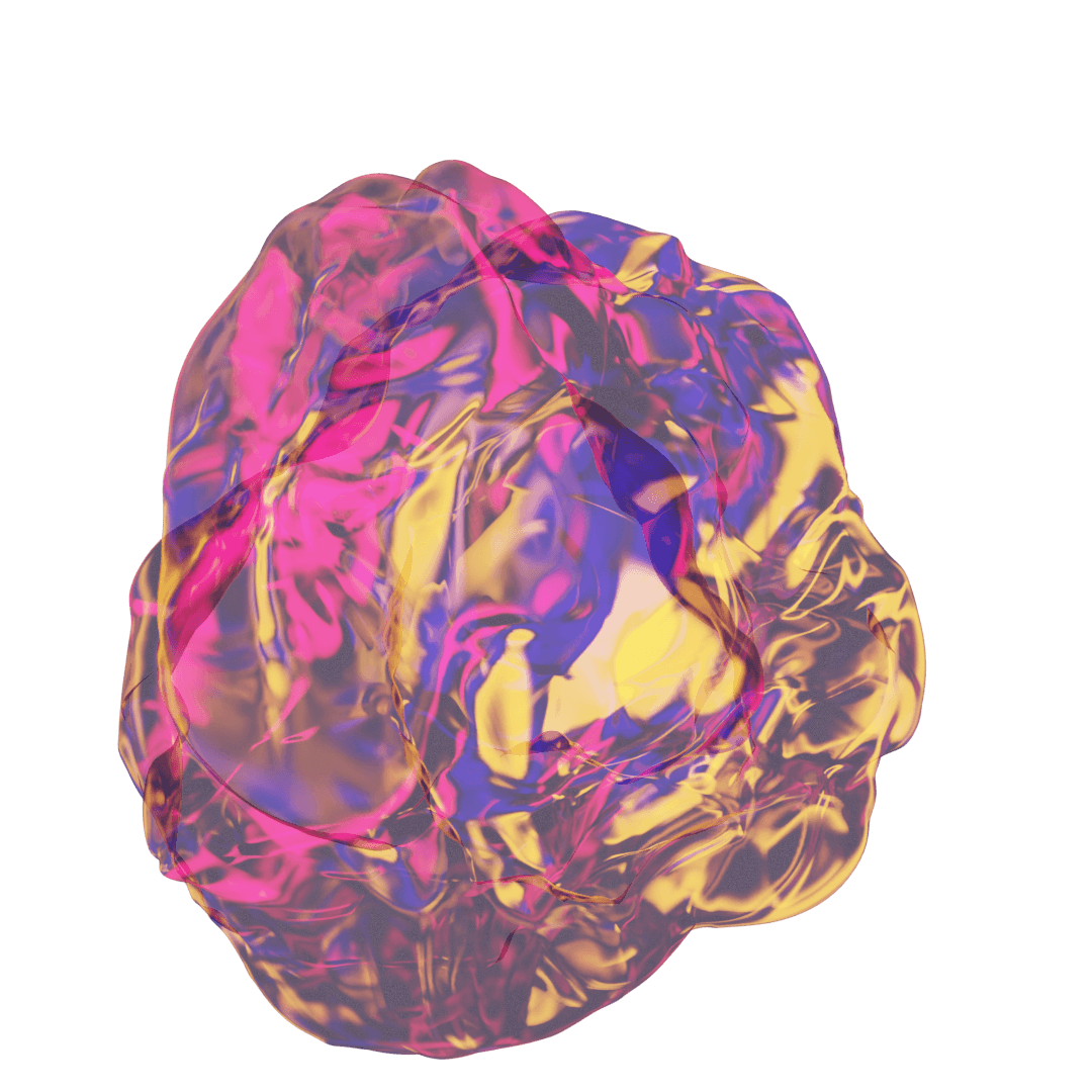 Just an abstract 3d glass blob with mix colored